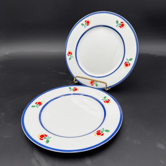 Fitz and Floyd "Fleuri" Salad Plates Set of 2 Vintage 7 5/8 inch - Picture 1 of 5